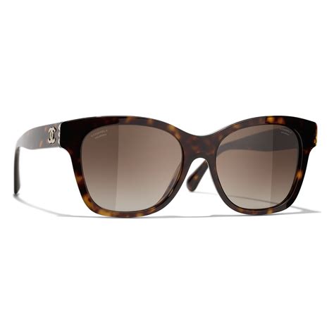 Square Sunglasses Acetate & Glass Pearls Dark Tortoise